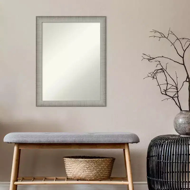 Miroir mural en étain brossé de 53,3 cm x 68,6 cm pour meuble-lavabo de salle de bain