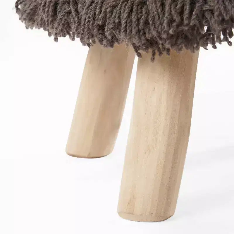 Tabouret en tissu fait main 40x40 cm avec accents métalliques
