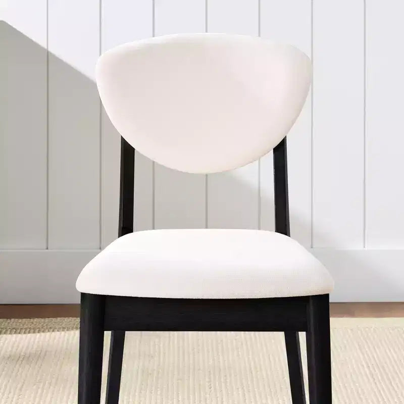 Lot de 2 chaises de salle à manger capitonnées en bois de style moderne du milieu du siècle dernier