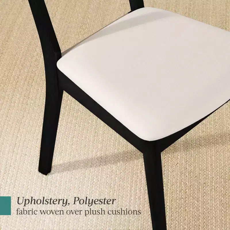Lot de 2 chaises de salle à manger capitonnées en bois de style moderne du milieu du siècle dernier