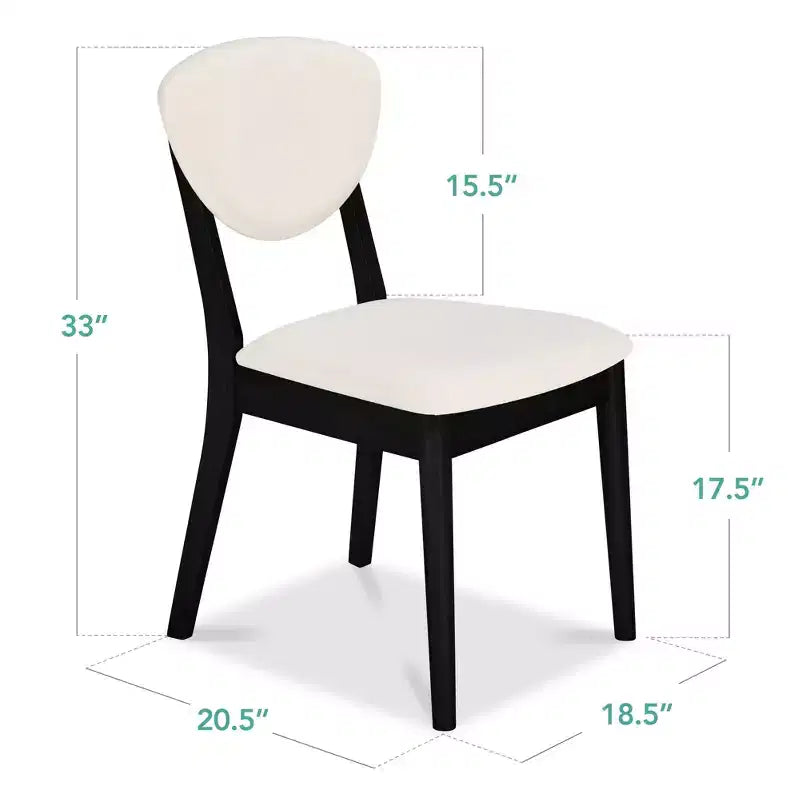 Lot de 2 chaises de salle à manger capitonnées en bois de style moderne du milieu du siècle dernier
