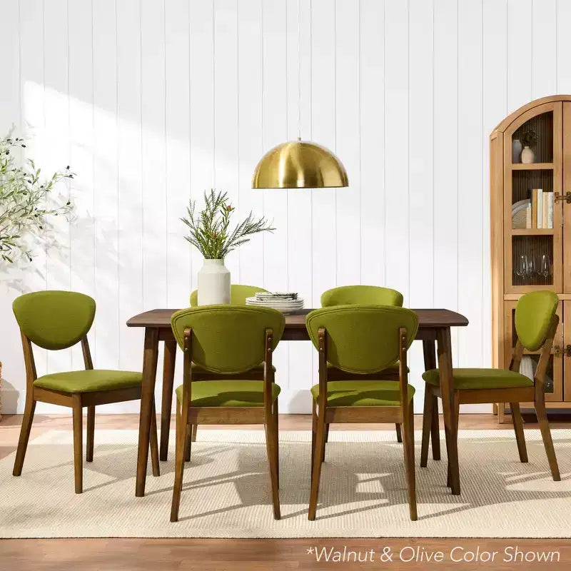 Lot de 2 chaises de salle à manger capitonnées en bois de style moderne du milieu du siècle dernier