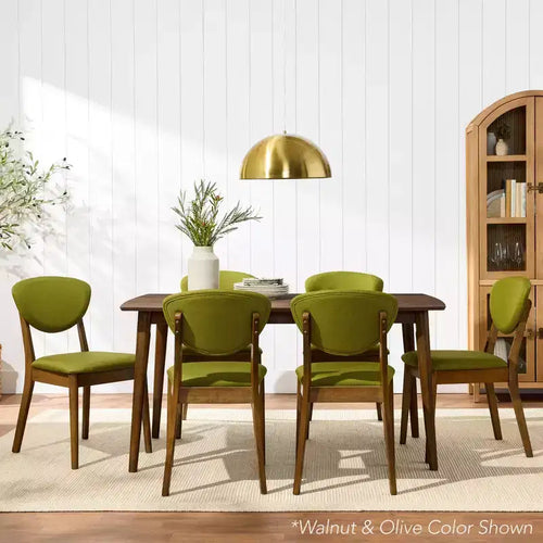 Lot de 2 chaises de salle à manger capitonnées en bois de style moderne du milieu du siècle dernier