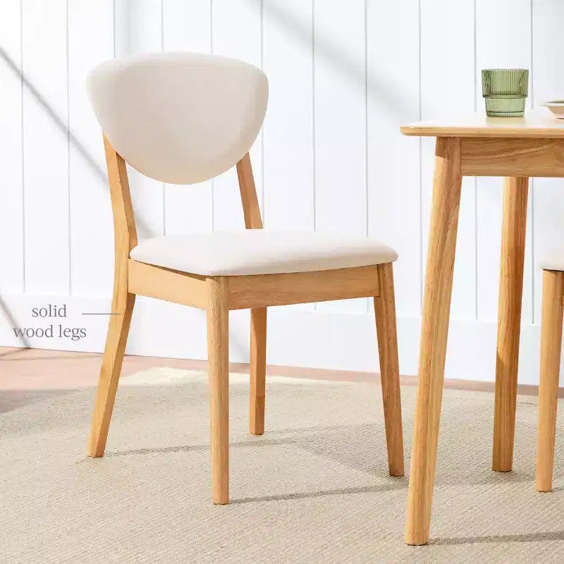 Lot de 2 chaises de salle à manger capitonnées en bois de style moderne du milieu du siècle dernier