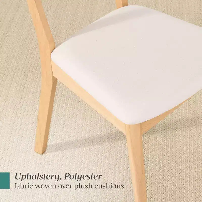 Lot de 2 chaises de salle à manger capitonnées en bois de style moderne du milieu du siècle dernier