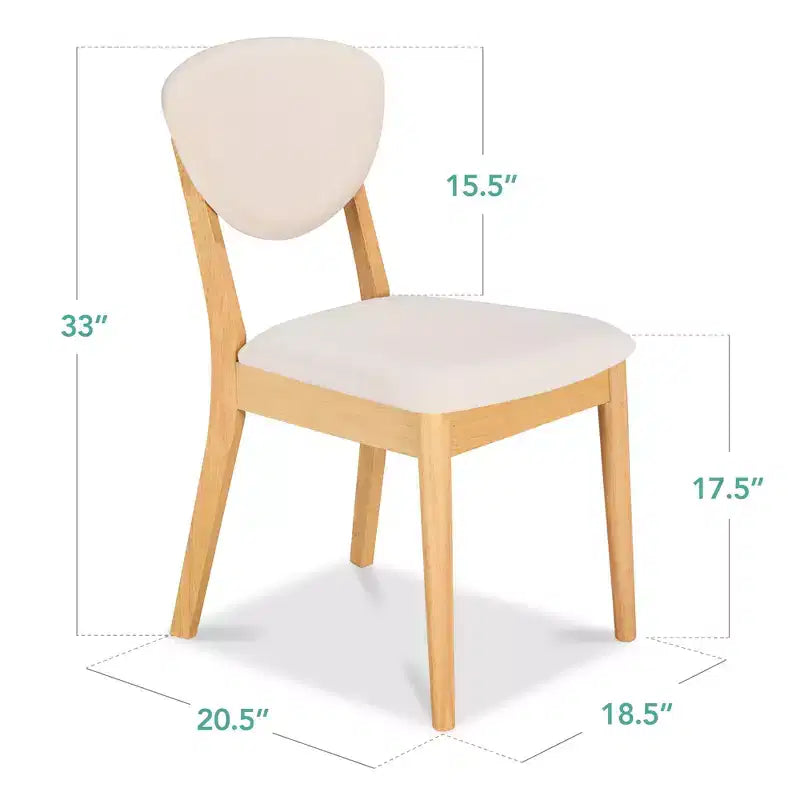 Lot de 2 chaises de salle à manger capitonnées en bois de style moderne du milieu du siècle dernier