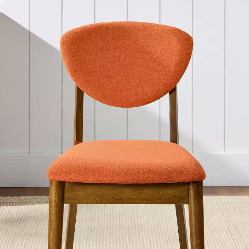Lot de 2 chaises de salle à manger capitonnées en bois de style moderne du milieu du siècle dernier