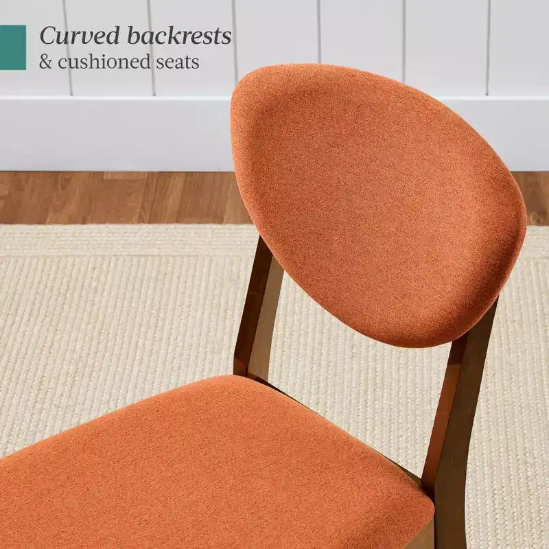 Lot de 2 chaises de salle à manger capitonnées en bois de style moderne du milieu du siècle dernier