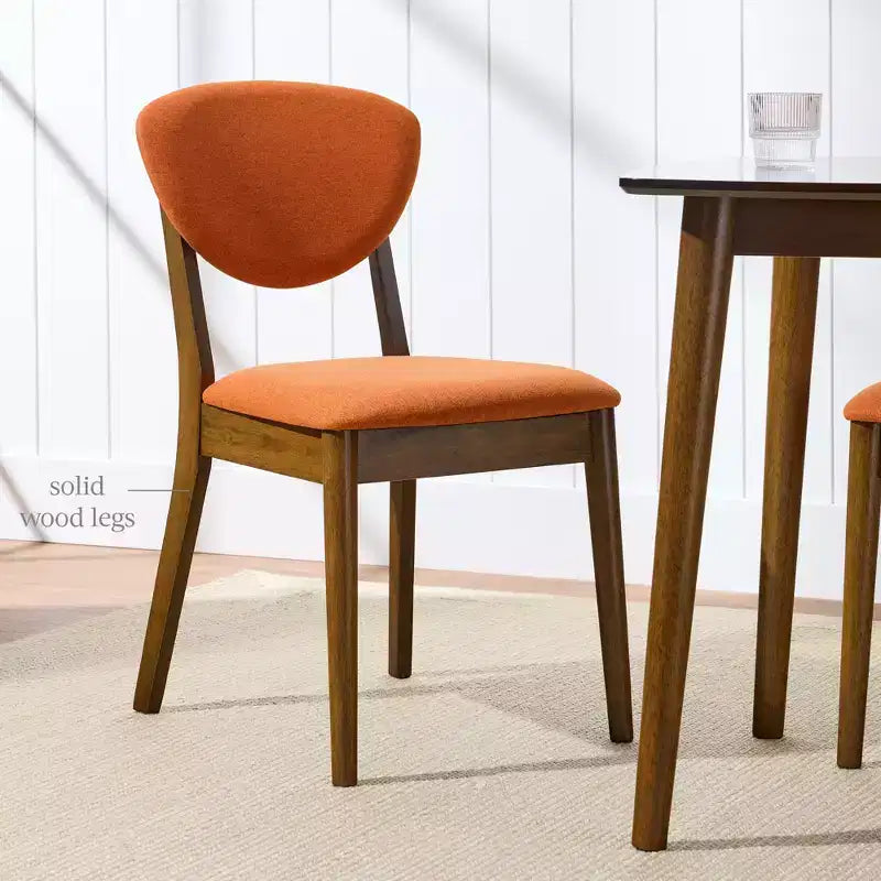 Lot de 2 chaises de salle à manger capitonnées en bois de style moderne du milieu du siècle dernier