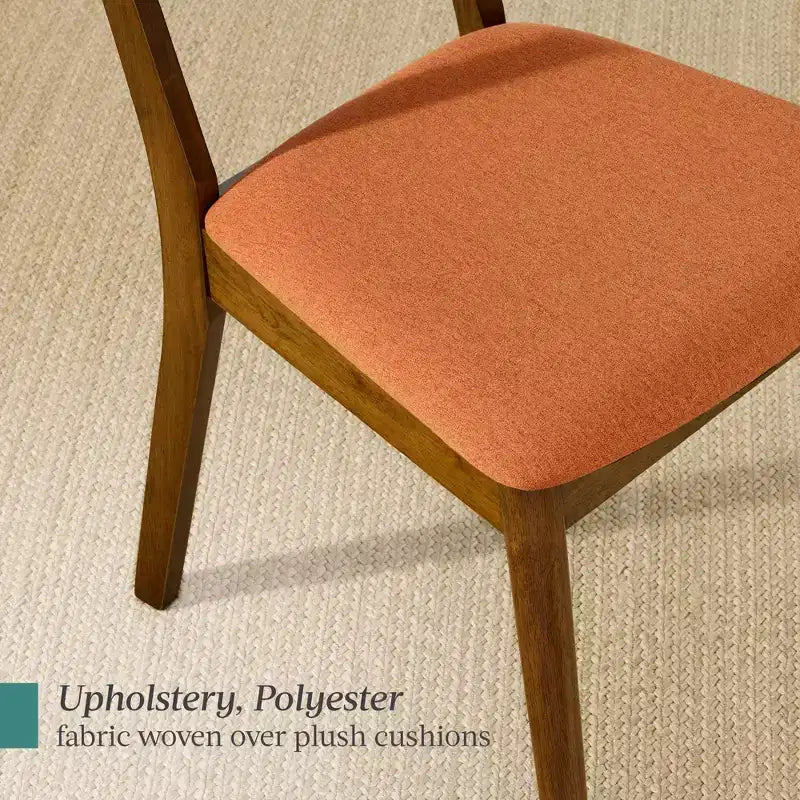 Lot de 2 chaises de salle à manger capitonnées en bois de style moderne du milieu du siècle dernier