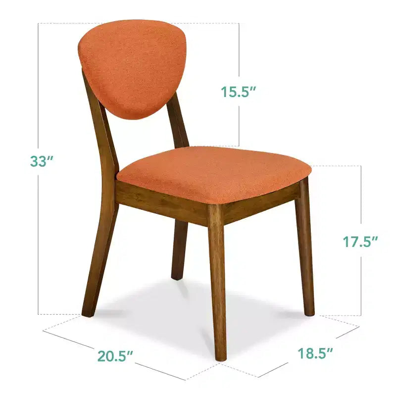 Lot de 2 chaises de salle à manger capitonnées en bois de style moderne du milieu du siècle dernier