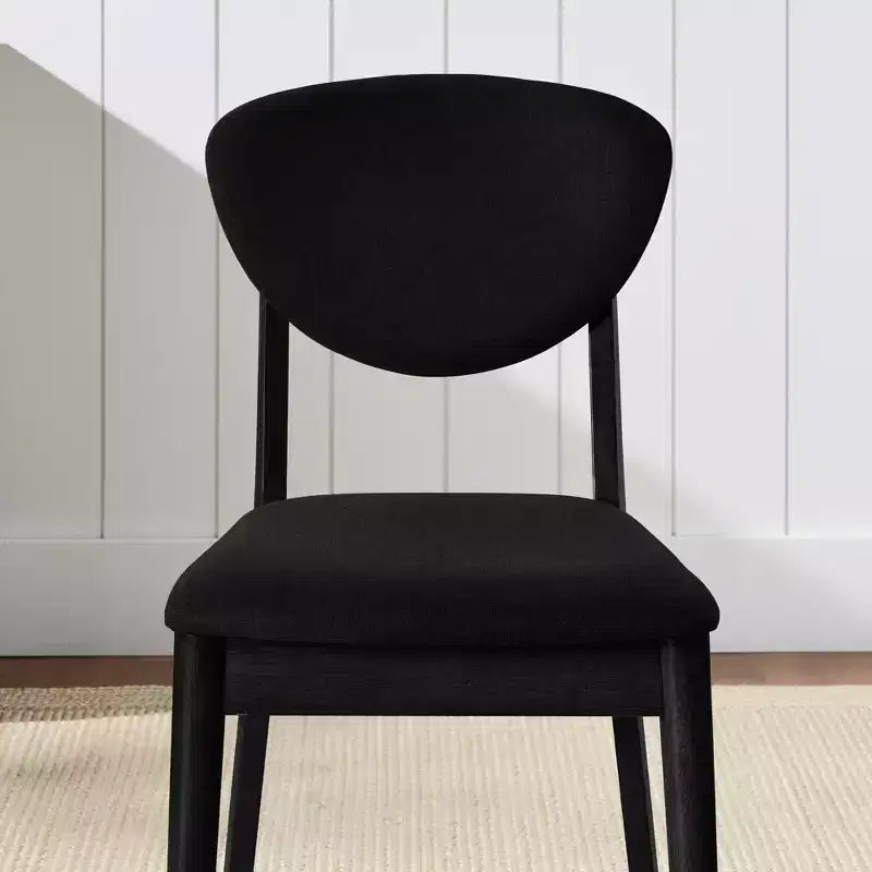 Lot de 2 chaises de salle à manger capitonnées en bois de style moderne du milieu du siècle dernier