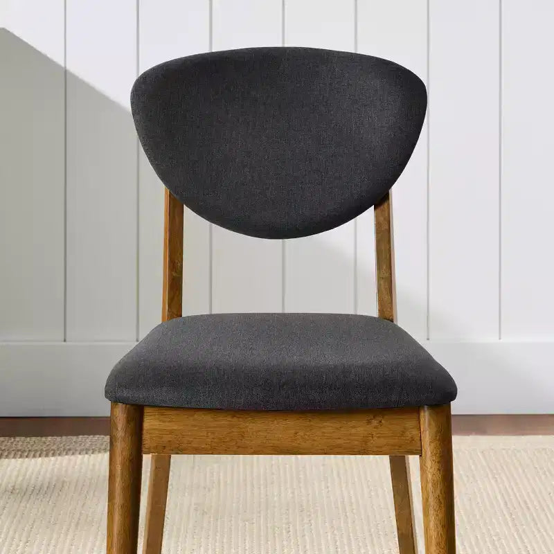 Lot de 2 chaises de salle à manger capitonnées en bois de style moderne du milieu du siècle dernier
