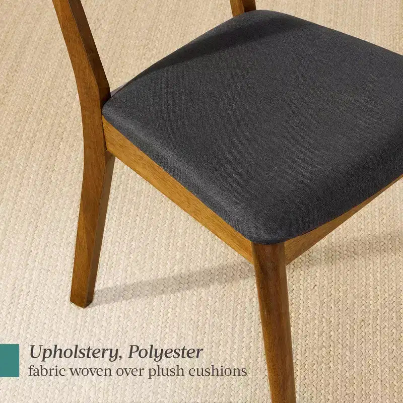 Lot de 2 chaises de salle à manger capitonnées en bois de style moderne du milieu du siècle dernier