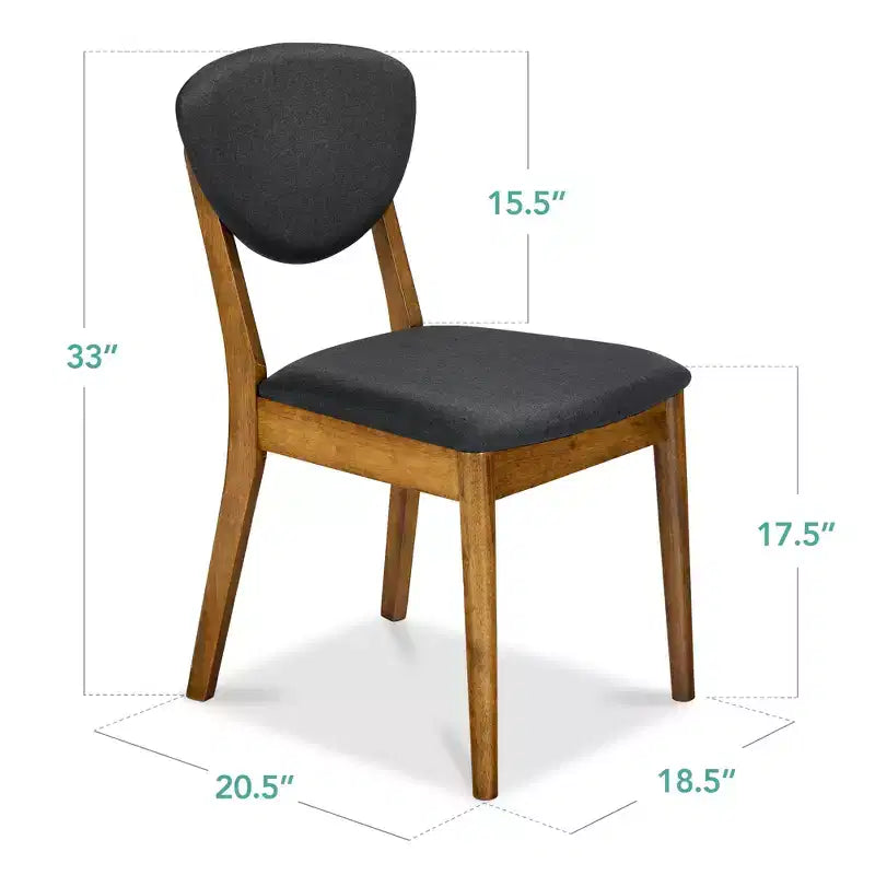 Lot de 2 chaises de salle à manger capitonnées en bois de style moderne du milieu du siècle dernier