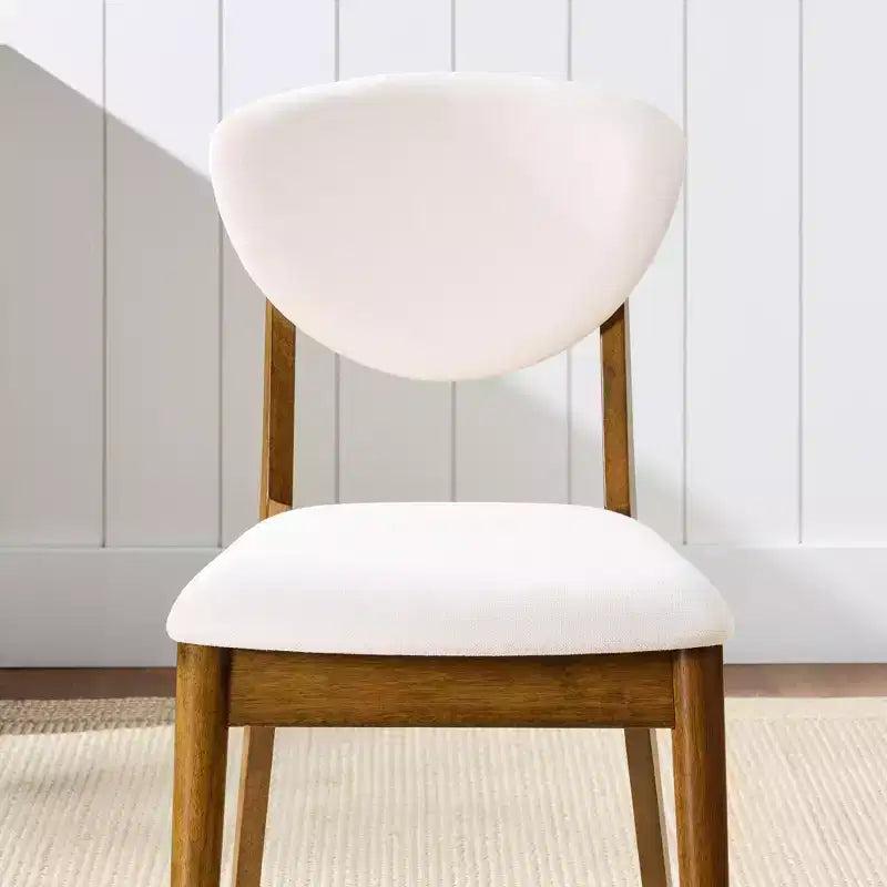 Lot de 2 chaises de salle à manger capitonnées en bois de style moderne du milieu du siècle dernier