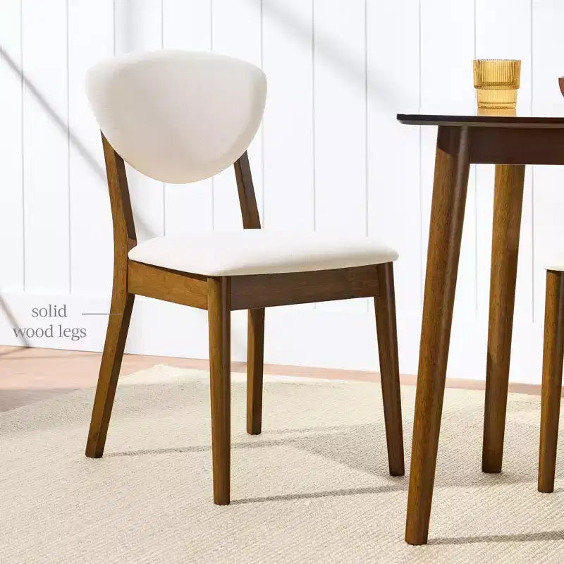 Lot de 2 chaises de salle à manger capitonnées en bois de style moderne du milieu du siècle dernier