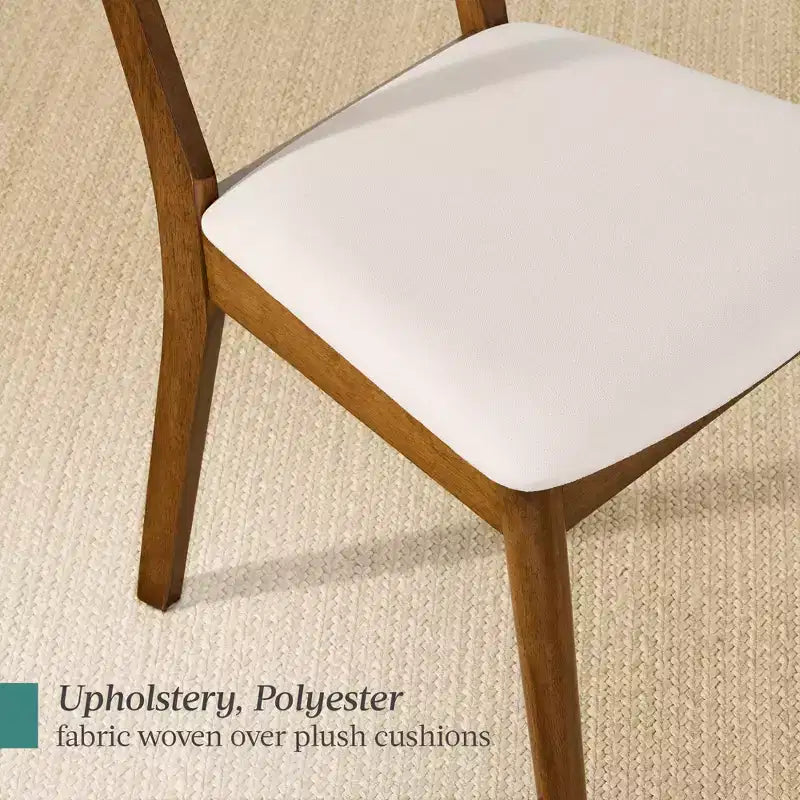 Lot de 2 chaises de salle à manger capitonnées en bois de style moderne du milieu du siècle dernier
