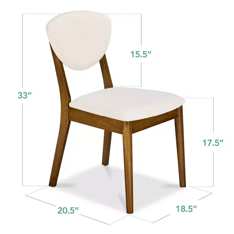 Lot de 2 chaises de salle à manger capitonnées en bois de style moderne du milieu du siècle dernier