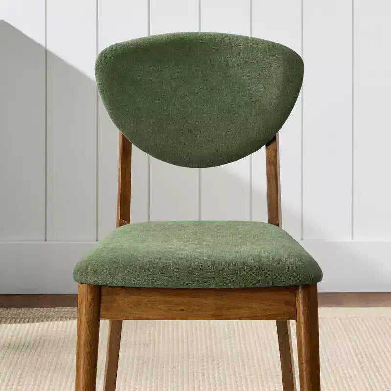 Lot de 2 chaises de salle à manger capitonnées en bois de style moderne du milieu du siècle dernier