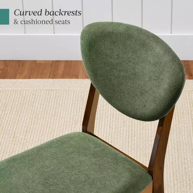 Lot de 2 chaises de salle à manger capitonnées en bois de style moderne du milieu du siècle dernier