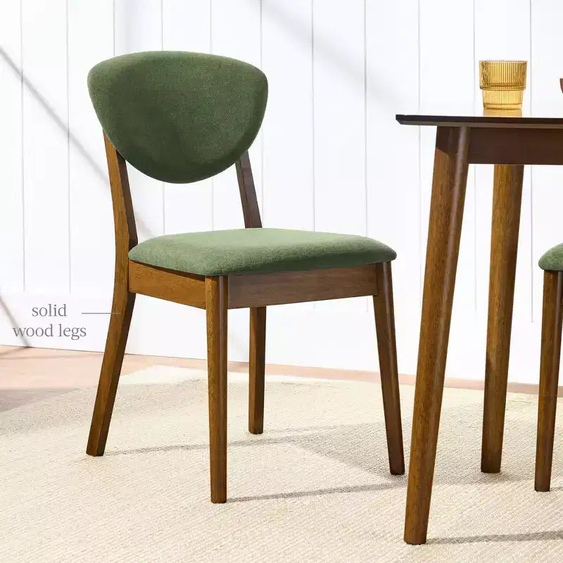 Lot de 2 chaises de salle à manger capitonnées en bois de style moderne du milieu du siècle dernier