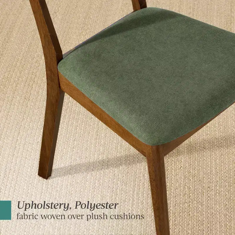 Lot de 2 chaises de salle à manger capitonnées en bois de style moderne du milieu du siècle dernier