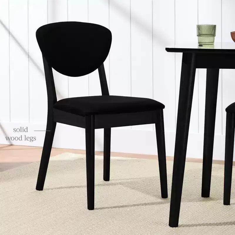 Lot de 2 chaises de salle à manger capitonnées en bois de style moderne du milieu du siècle dernier