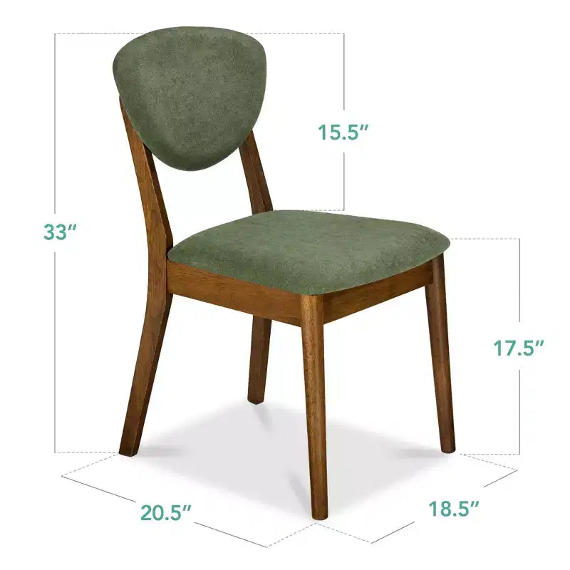Lot de 2 chaises de salle à manger capitonnées en bois de style moderne du milieu du siècle dernier