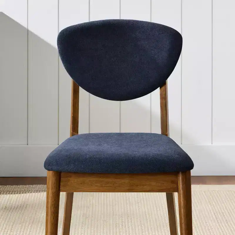 Lot de 2 chaises de salle à manger capitonnées en bois de style moderne du milieu du siècle dernier
