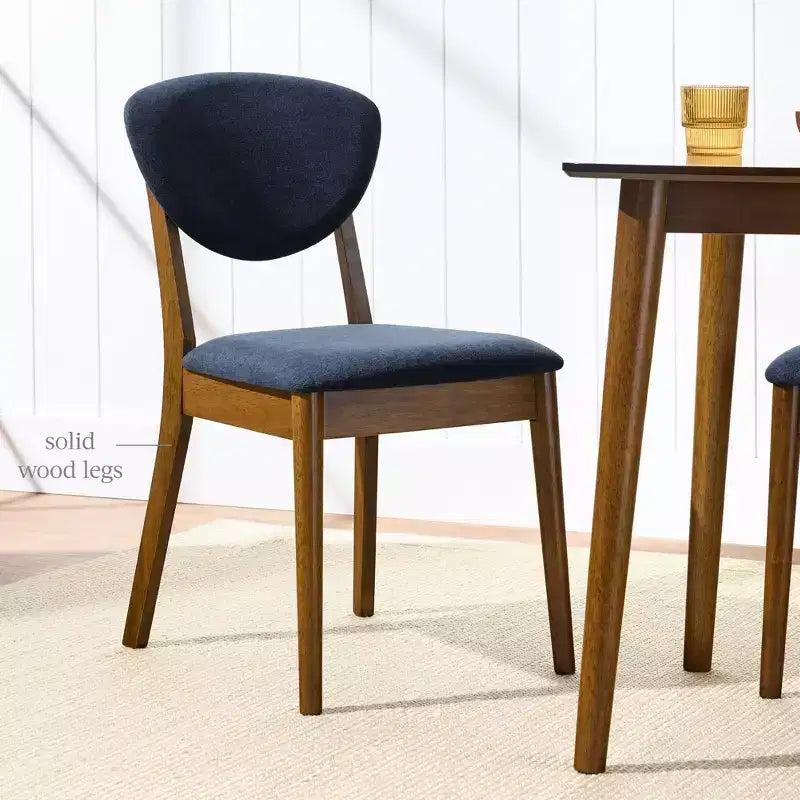Lot de 2 chaises de salle à manger capitonnées en bois de style moderne du milieu du siècle dernier