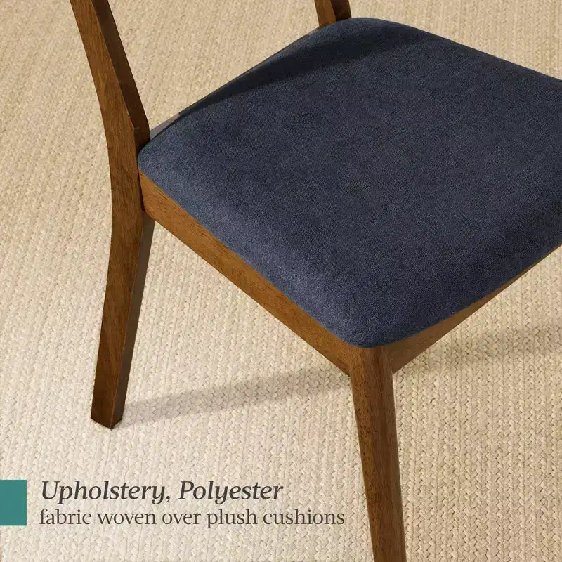 Lot de 2 chaises de salle à manger capitonnées en bois de style moderne du milieu du siècle dernier