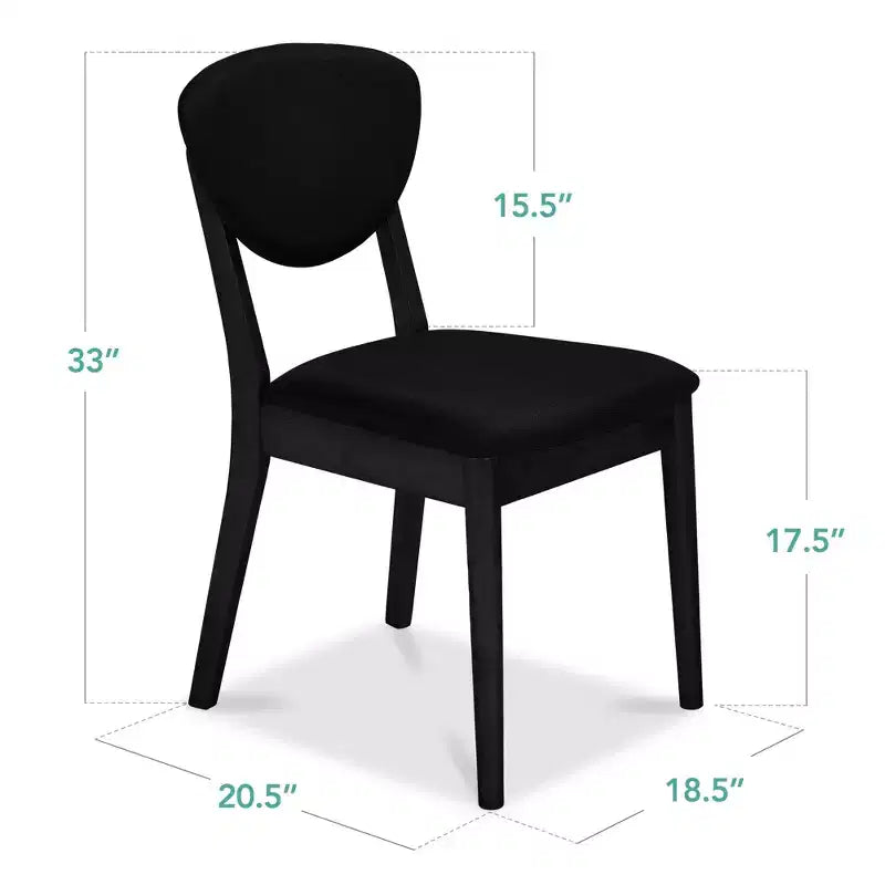 Lot de 2 chaises de salle à manger capitonnées en bois de style moderne du milieu du siècle dernier