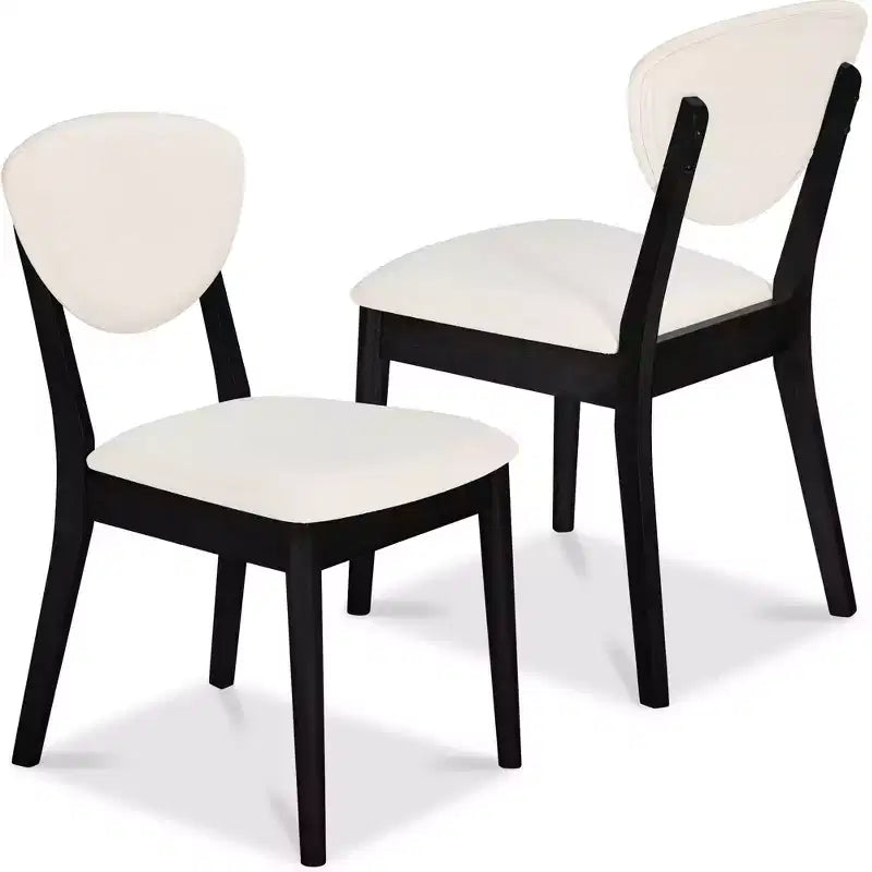 Lot de 2 chaises de salle à manger capitonnées en bois de style moderne du milieu du siècle dernier