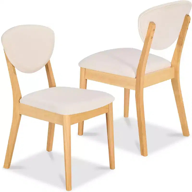 Lot de 2 chaises de salle à manger capitonnées en bois de style moderne du milieu du siècle dernier
