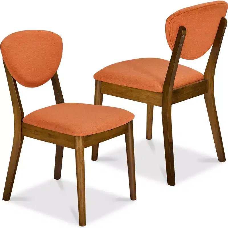Lot de 2 chaises de salle à manger capitonnées en bois de style moderne du milieu du siècle dernier