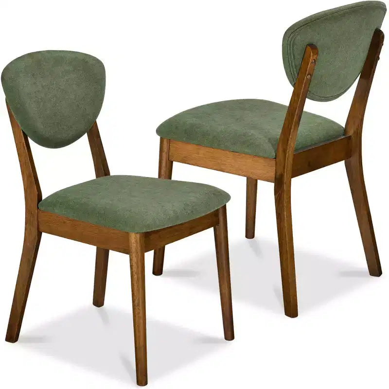 Lot de 2 chaises de salle à manger capitonnées en bois de style moderne du milieu du siècle dernier