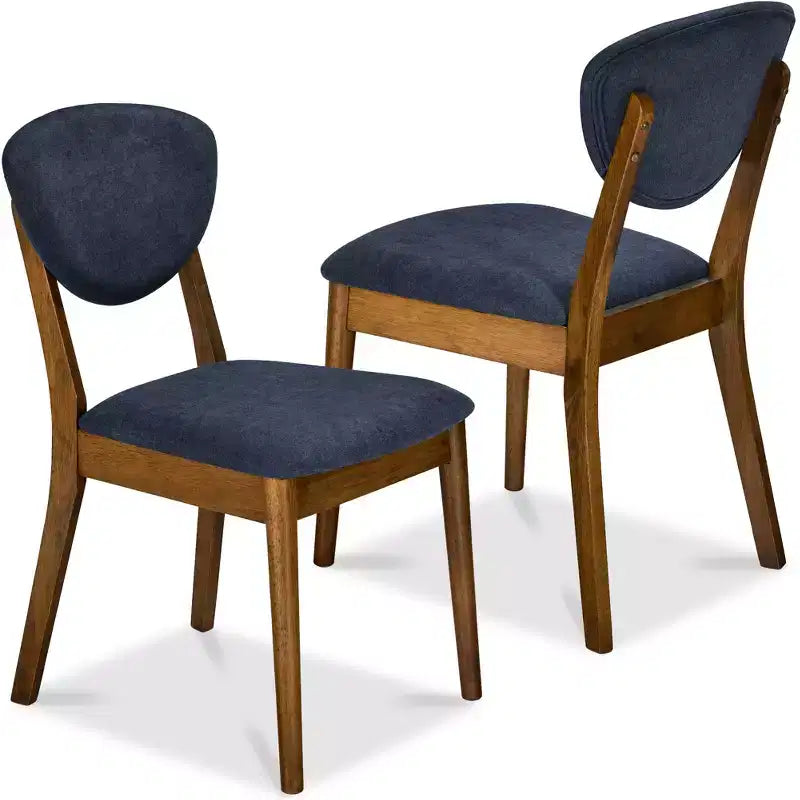 Lot de 2 chaises de salle à manger capitonnées en bois de style moderne du milieu du siècle dernier
