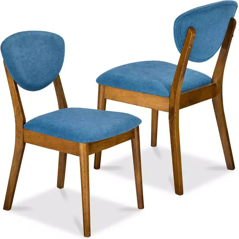 Lot de 2 chaises de salle à manger capitonnées en bois de style moderne du milieu du siècle dernier