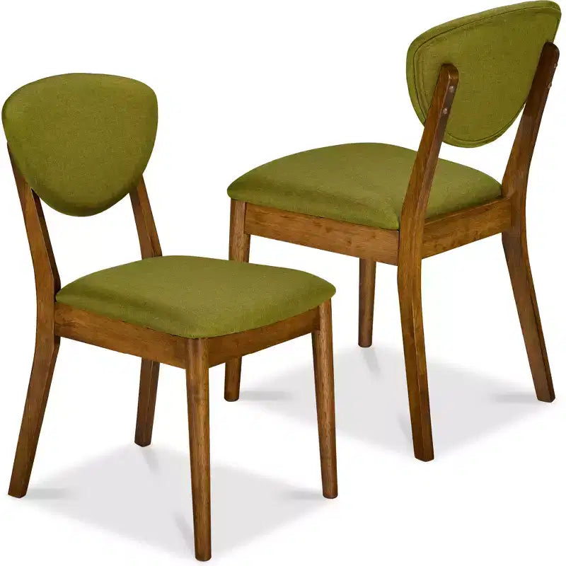 Lot de 2 chaises de salle à manger capitonnées en bois de style moderne du milieu du siècle dernier