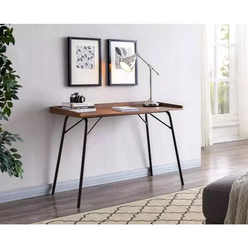 Kings Brand Furniture - Charlier Wood Home Office Computer/Writing Desk, Walnut