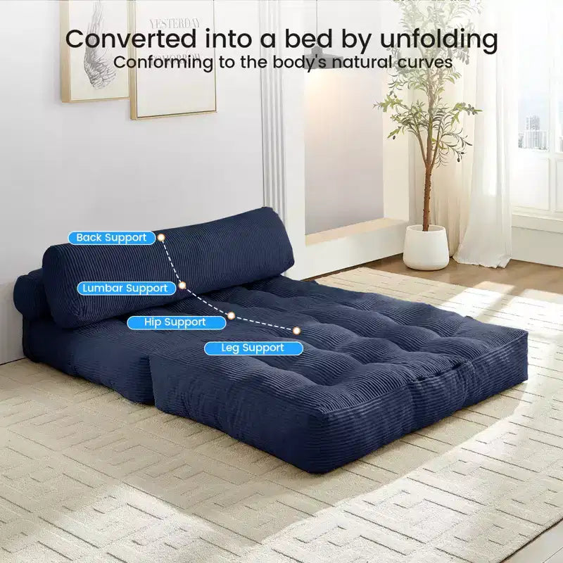 Canapé-lit pliant, fauteuil de couchage convertible avec oreiller
