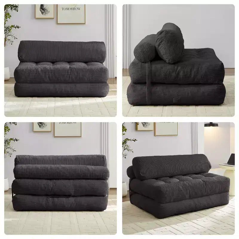 Canapé-lit pliant, fauteuil de couchage convertible avec oreiller