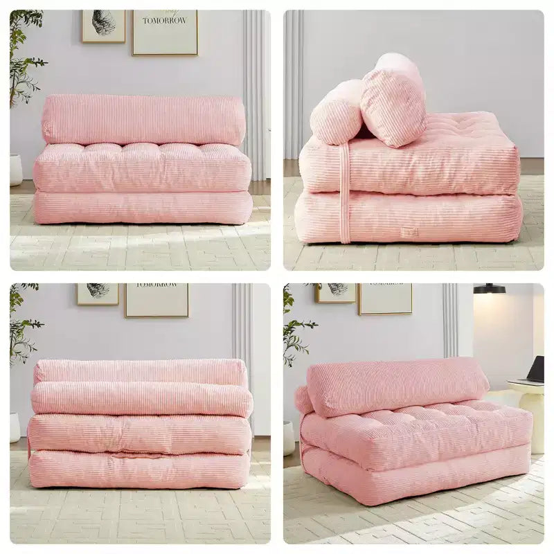 Canapé-lit pliant, fauteuil de couchage convertible avec oreiller