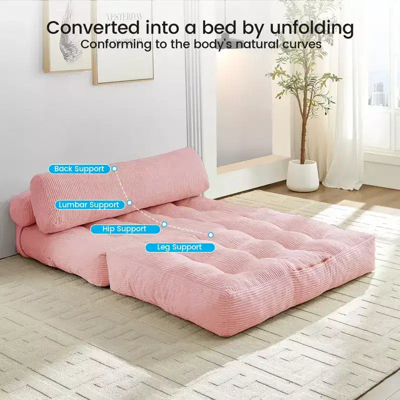 Canapé-lit pliant, fauteuil de couchage convertible avec oreiller