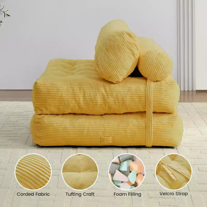 Canapé-lit pliant, fauteuil de couchage convertible avec oreiller
