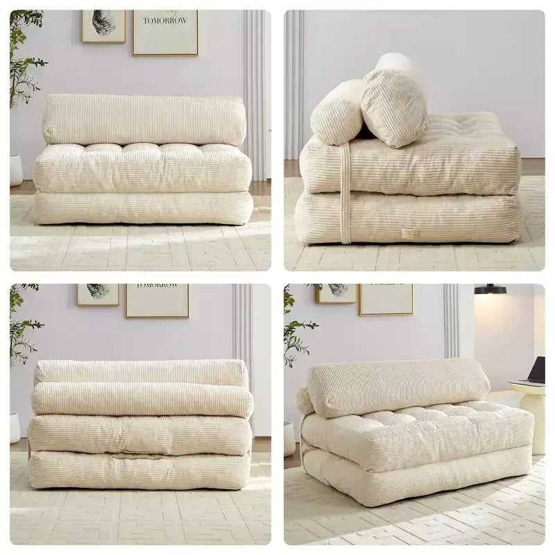 Canapé-lit pliant, fauteuil de couchage convertible avec oreiller