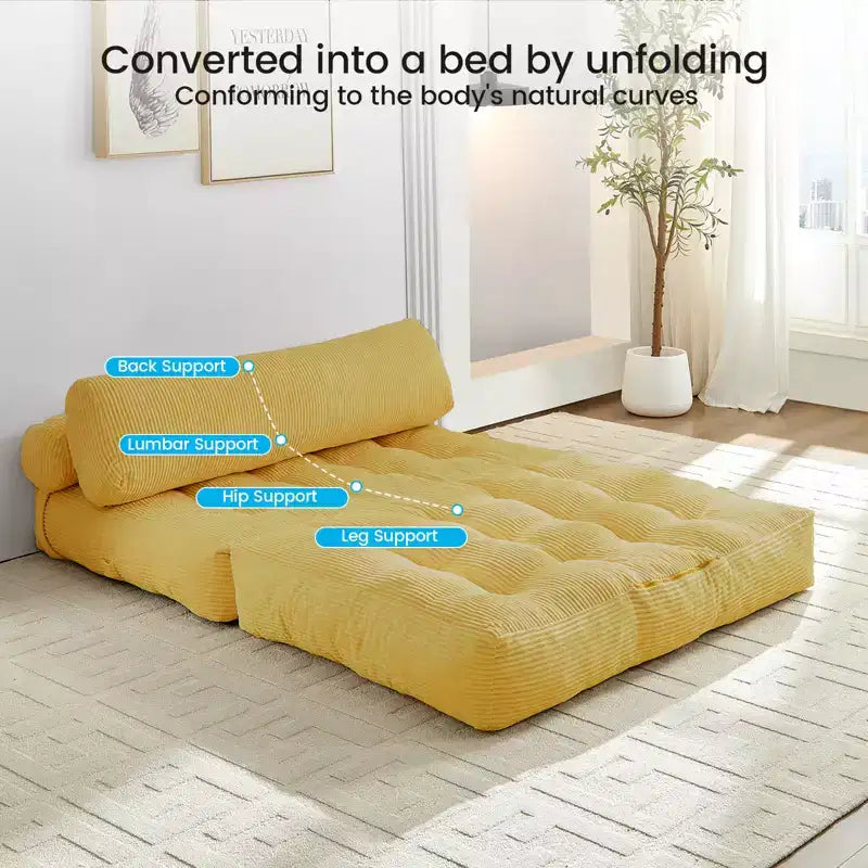 Canapé-lit pliant, fauteuil de couchage convertible avec oreiller