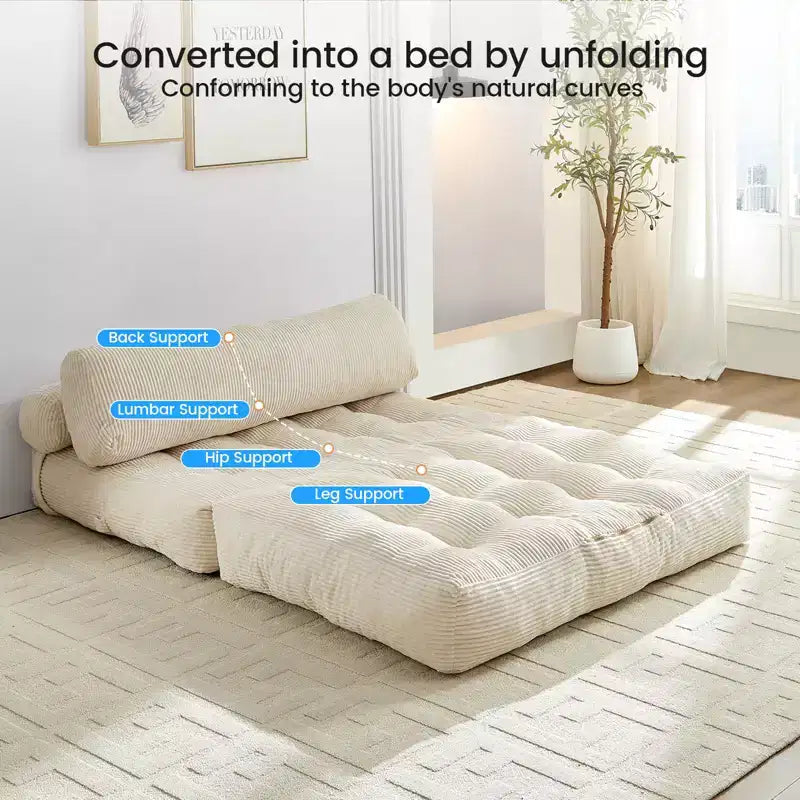 Canapé-lit pliant, fauteuil de couchage convertible avec oreiller