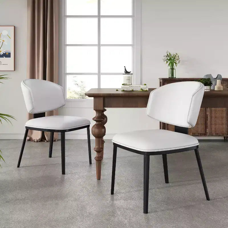 Chaises de salle à manger modernes en similicuir (lot de 2)
